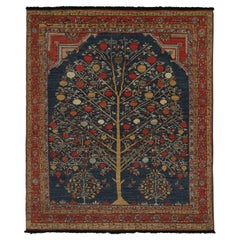 Rug & Kilim's Tapis ancien de style persan en rouge, bleu et or Pictorials