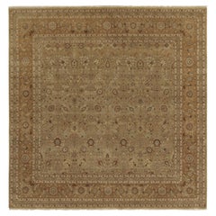 Antiker quadratischer Teppich im persischen Stil von Teppich &amp; Kilims mit beige-braunen Blumenmuster