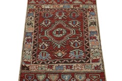 Rug & Kilim’s Antique Tribal Style Rug in Red, Blue, Green & Black Patterns
