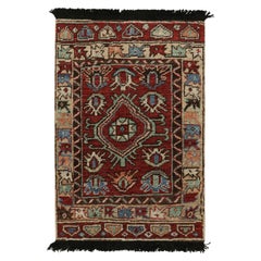Rug & Kilim’s Antique Tribal Style Rug in Red, Blue, Green & Black Patterns