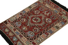 Rug & Kilim’s Antique Tribal Style rug in Red with Geometric Patterns