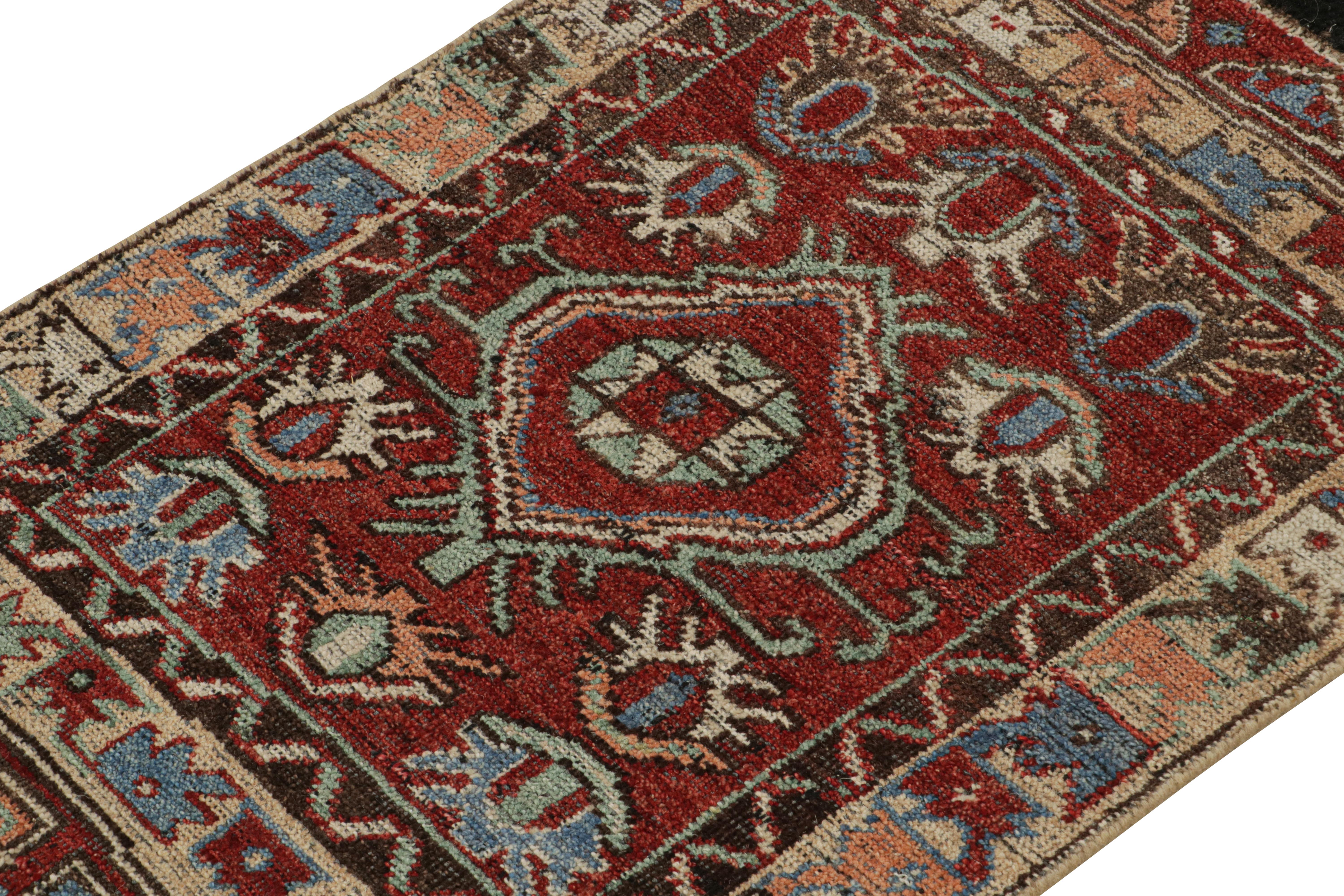 Hand-Knotted Rug & Kilim’s Antique Tribal Style rug in Red with Geometric Patterns For Sale