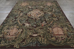Rug & Kilim’s Armorial Tudor Style Rug in Black, with Beige, Blue and Gold Tones