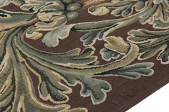 Rug & Kilim’s Armorial Tudor Style Rug in Black, with Beige, Blue and Gold Tones