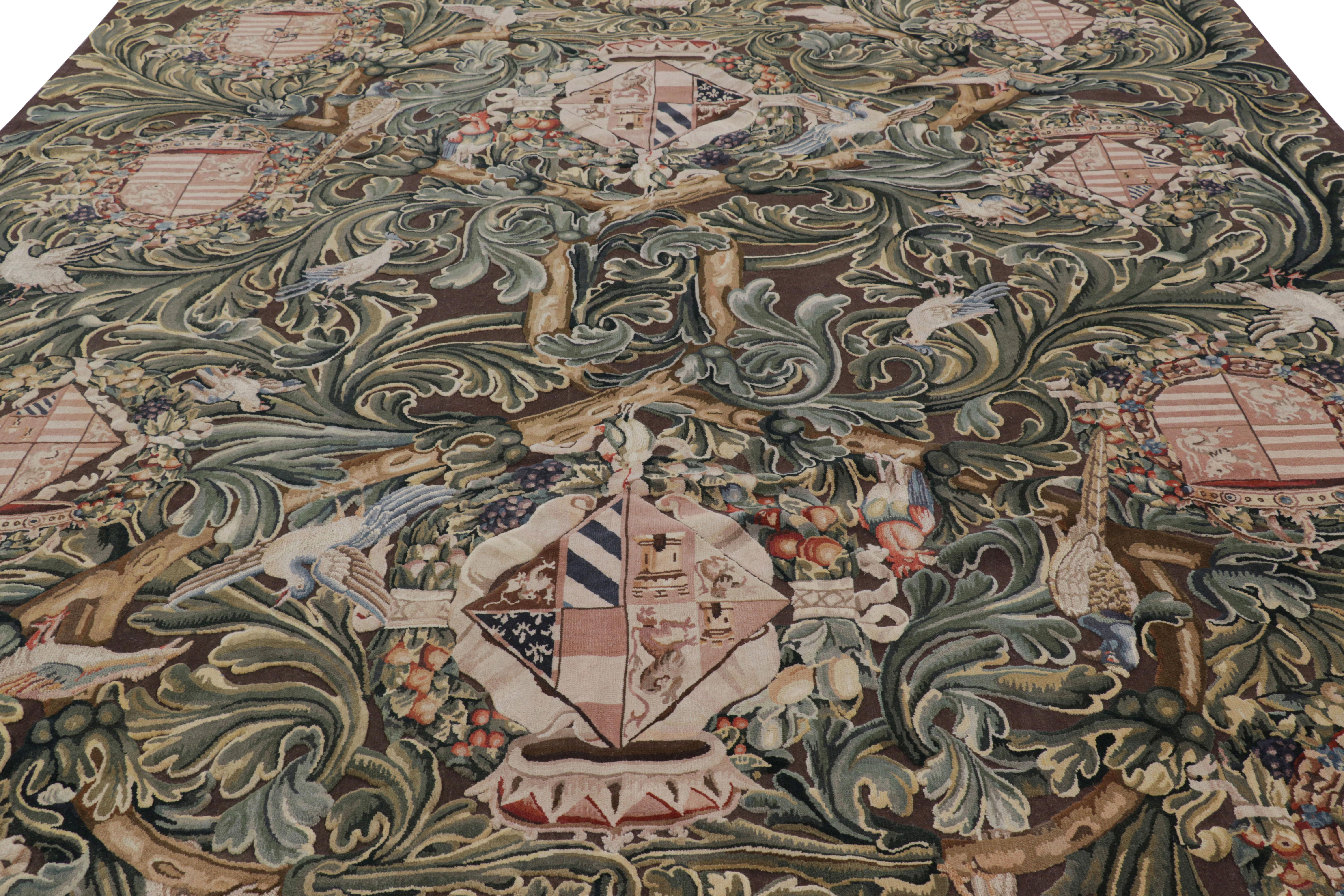 Tejida a mano en lana, esta alfombra contemporánea de 10x12 de Rug & Kilim se inspira en antiguas alfombras Tudor, tejidos planos y tapices: una nueva presentación de la colección de alfombras europeas. 

Sobre el diseño: 

Los admiradores de la