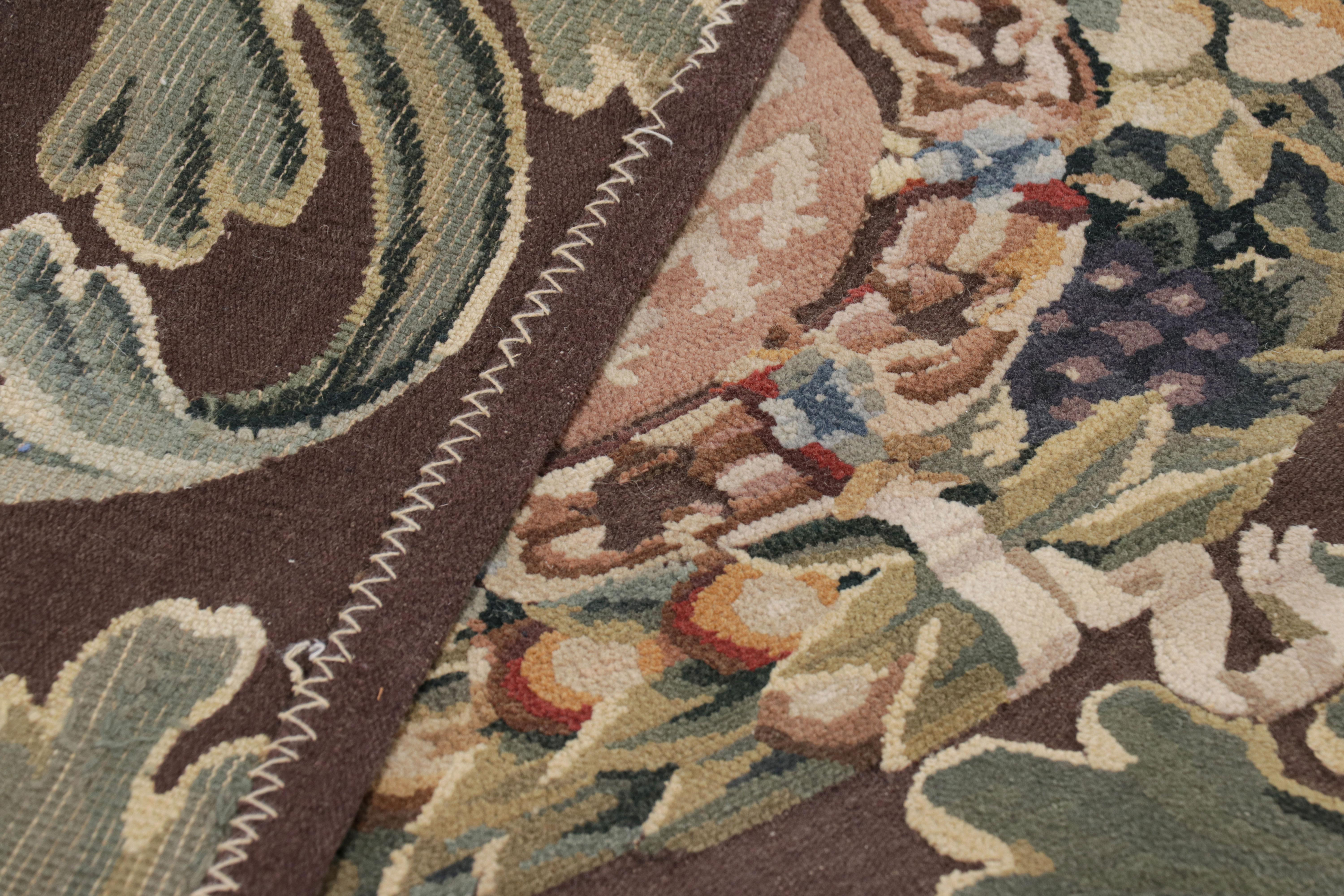 Rug & Kilim’s Armorial Tudor Style Rug in Black, with Beige, Blue and Gold Tones For Sale 1