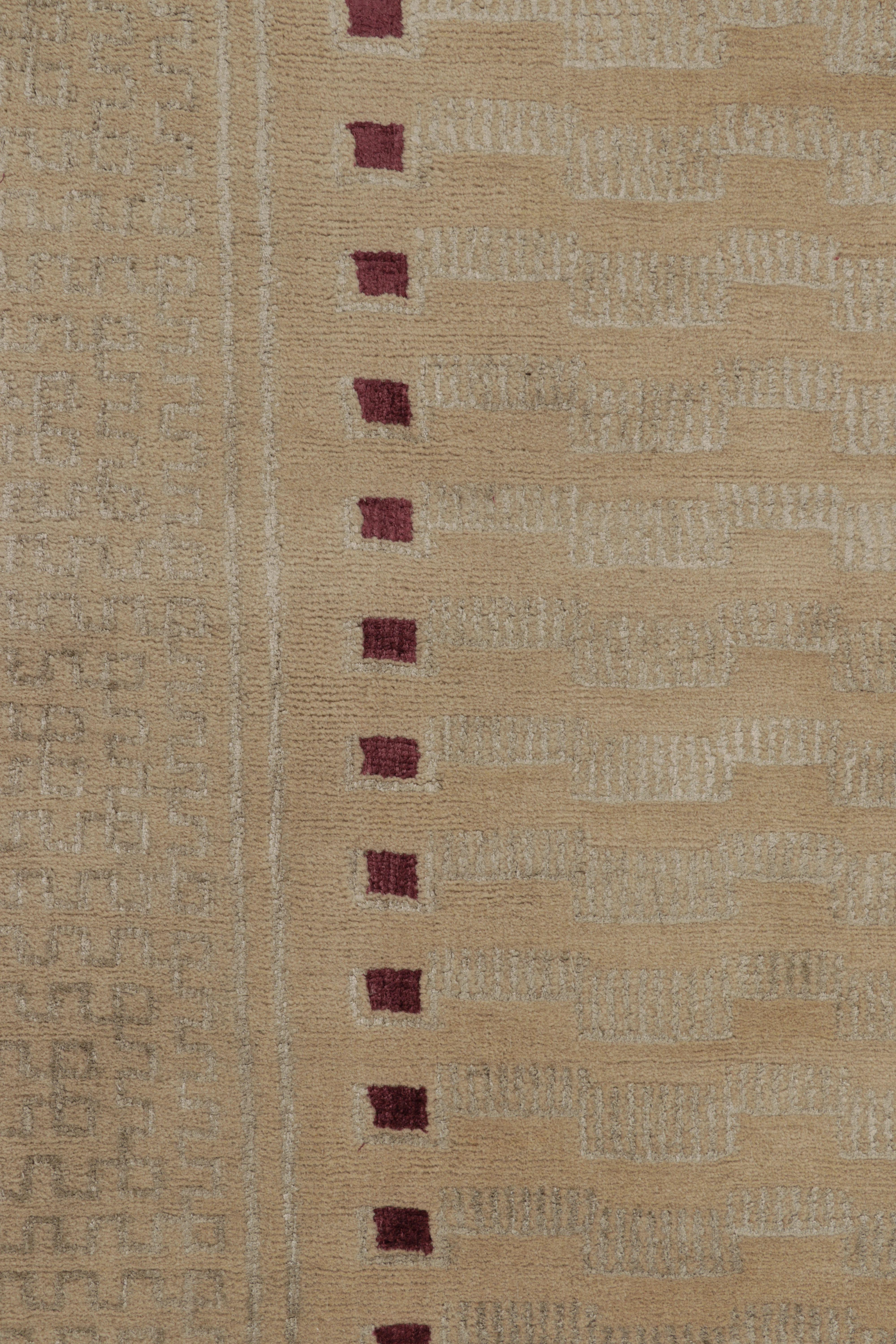 This magnificent 16x22 contemporary rug is a brilliant study in texture and scale from Rug & Kilim’s Art Deco Collection—made with a luxurious blend of hand-knotted wool and silk and a gentle, natural sheen that beautifully highlights its masterful