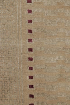 Tapis d'inspiration Art déco de Rug & Kilim, beige avec motifs géométriques minimalistes