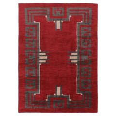 Rug 
Kilim propone un tappeto di ispirazione Art Deco in rosso e grigio, "Court of Cloud".