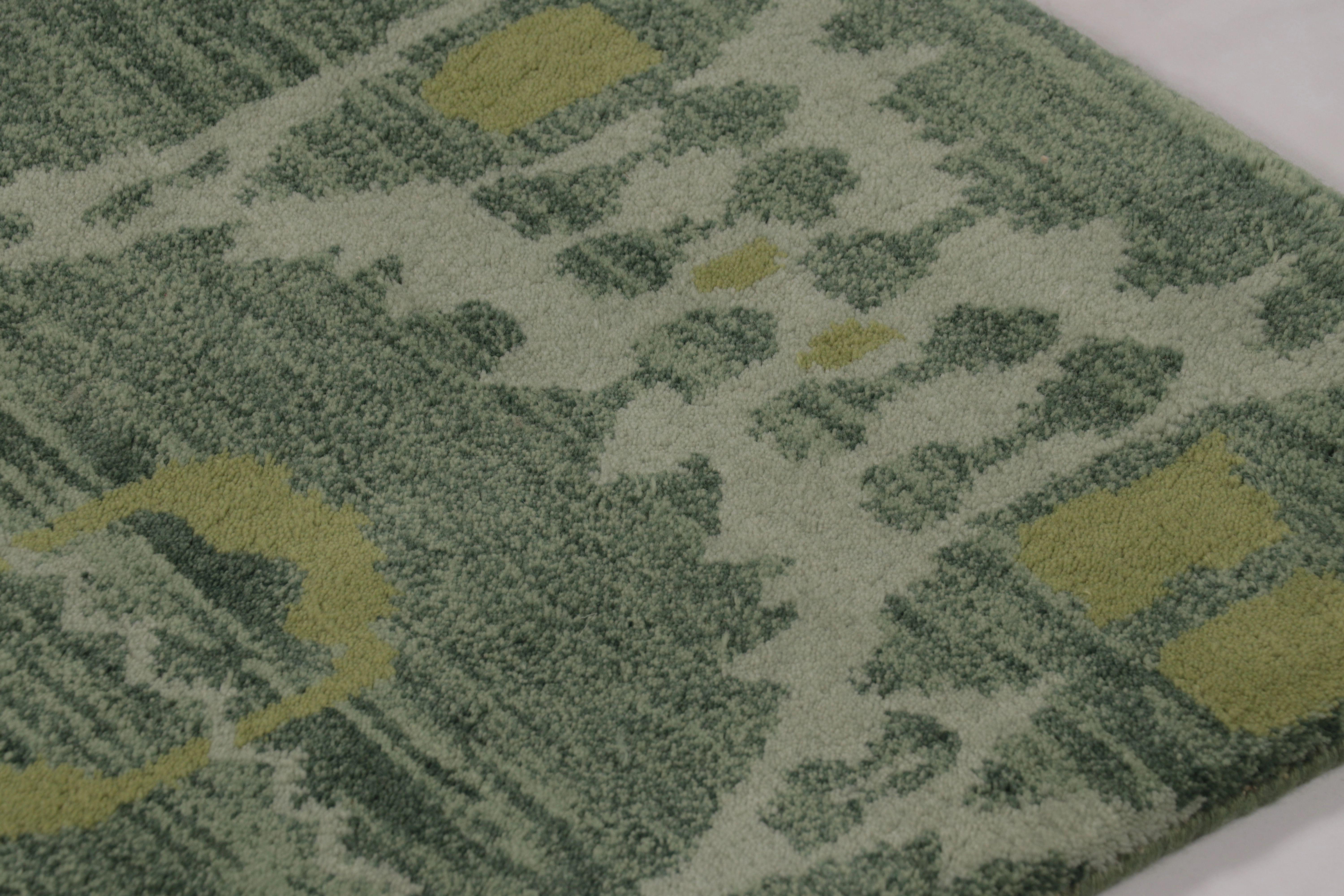 Dieser moderne Teppich im Format 3x5 ist eine reichhaltige und aufregende neue Ergänzung der Art Deco-Kollektion von Rug & Kilim - eine kühne, hochwertige Neuinterpretation der europäischen Bewegung der 1920er Jahre und der ikonischen Designs der