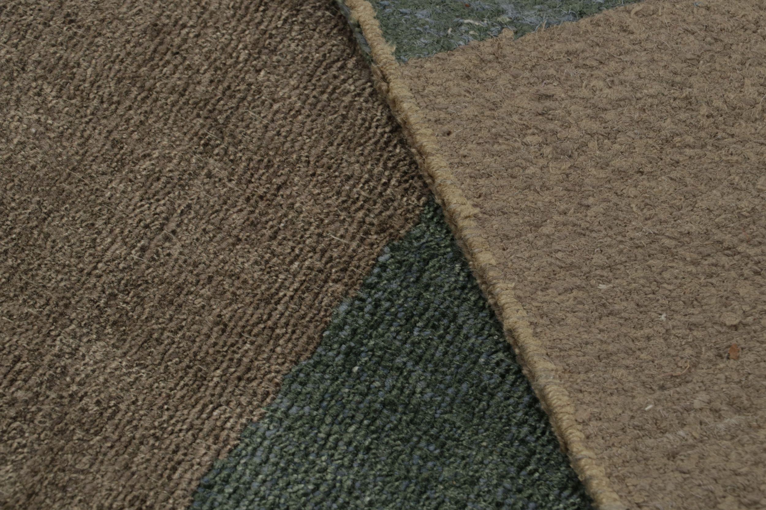 Rug & Kilim - Tappeto Art Deco con motivi geometrici beige-marrone e blu 