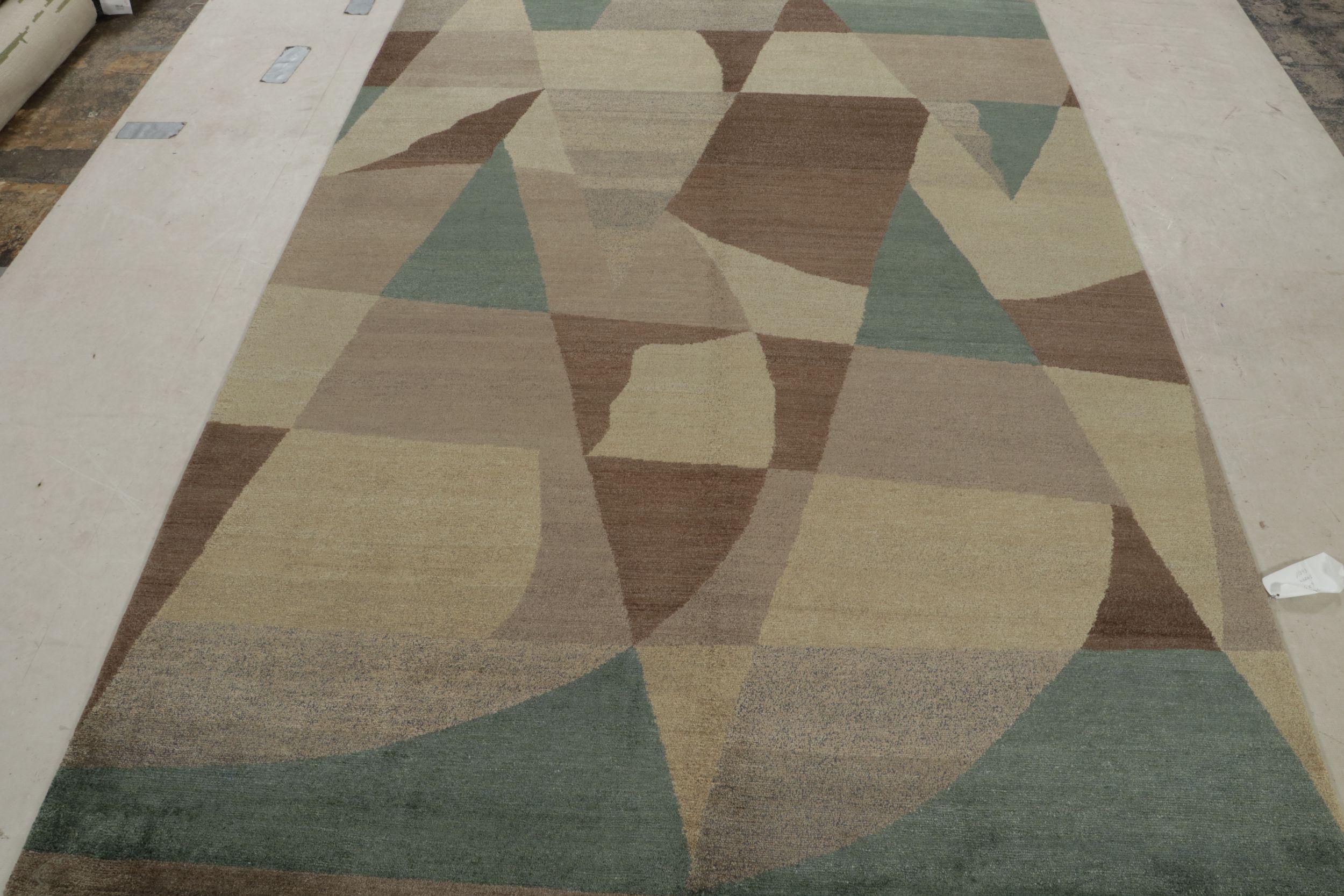 Realizzato con lana annodata a mano e proveniente da uno dei telai più rinomati del Nepal, questo tappeto 6x9 in stile art déco contemporaneo presenta motivi geometrici ispirati ai principi cubisti.

Sul design: 

Questo pezzo trae ispirazione dallo