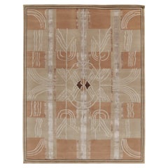 Rug & Kilim's Art Deco Style Contemporary Rug in Brown, Beige & White (tapis contemporain de style Art déco en brun, beige et blanc)