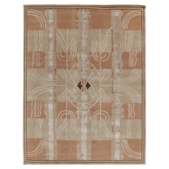 Rug & Kilim's Art Deco Style Contemporary Rug in Brown, Beige & White