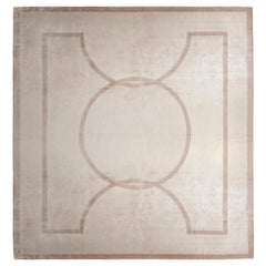 Rug & Kilim’s Art Deco Style Custom Rug in Gray, Beige-Brown Geometric Pattern