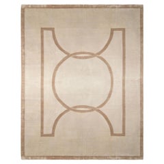 Rug & Kilim's Art Deco Style Custom Rug in Gray, Beige-Brown Geometric Pattern (tapis sur mesure de style Art déco en gris, beige et marron)