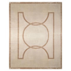 Rug & Kilim's Art Deco Style Custom Teppich in Grau, Beige-Braun Geometrisches Muster