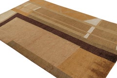 Rug & Kilim’s Modern Art Deco Rug in Beige-Brown with Geometric Patterns