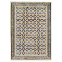 Tappeto in stile Art Deco di Rug & Kilim in beige con motivi geometrici blu