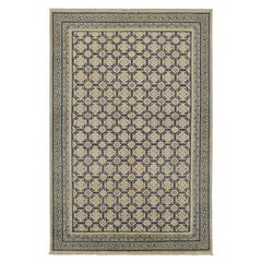 Tappeto in stile Art Deco di Rug & Kilim in beige con motivi geometrici blu