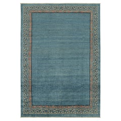 Tappeto in stile Art Deco di Rug
Kilim con campo aperto blu chiaro e bordi geometrici