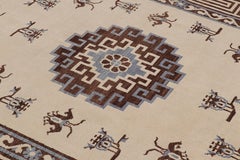 Rug & Kilim’s Art Deco Style Rug with Medallion and Butterfly Patterns