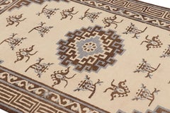 Rug & Kilim’s Art Deco Style Rug with Medallion and Butterfly Patterns