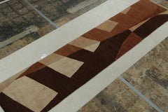 Tapis de course de style Art déco de Rug & Kilim avec motifs géométriques dans les tons de Brown