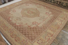 Rug & Kilim’s Aubusson Flatweave Style Rug with Beige Floral Medallion