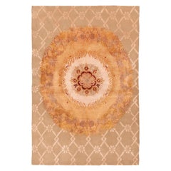 Rug & Kilim’s Aubusson Inspired Floral Cream and Gold Wool and Silk Rug