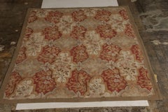 Rug & Kilim's Aubusson Style Flat-Weave Beige-Brown Red Floral Pattern