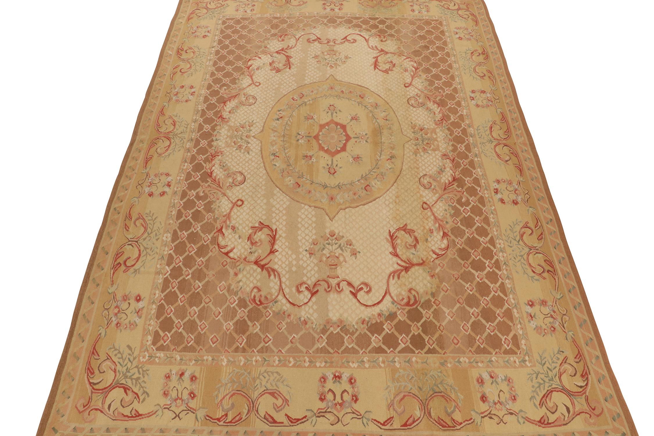 Questo contemporaneo 10x14 a trama piatta è la nuova aggiunta alla collezione europea di Rug & Kilim. Ispirato alle trame piatte Aubusson del 18° secolo, uno degli stili e dei periodi preferiti dal direttore di R&K Josh Nazmiyal.
Ulteriori