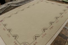 Rug & Kilim’s Aubusson Style Flatweave Rug with an Open Field and Floral Pattern