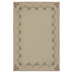Rug & Kilim’s Aubusson Style Flatweave Rug with an Open Field and Floral Pattern