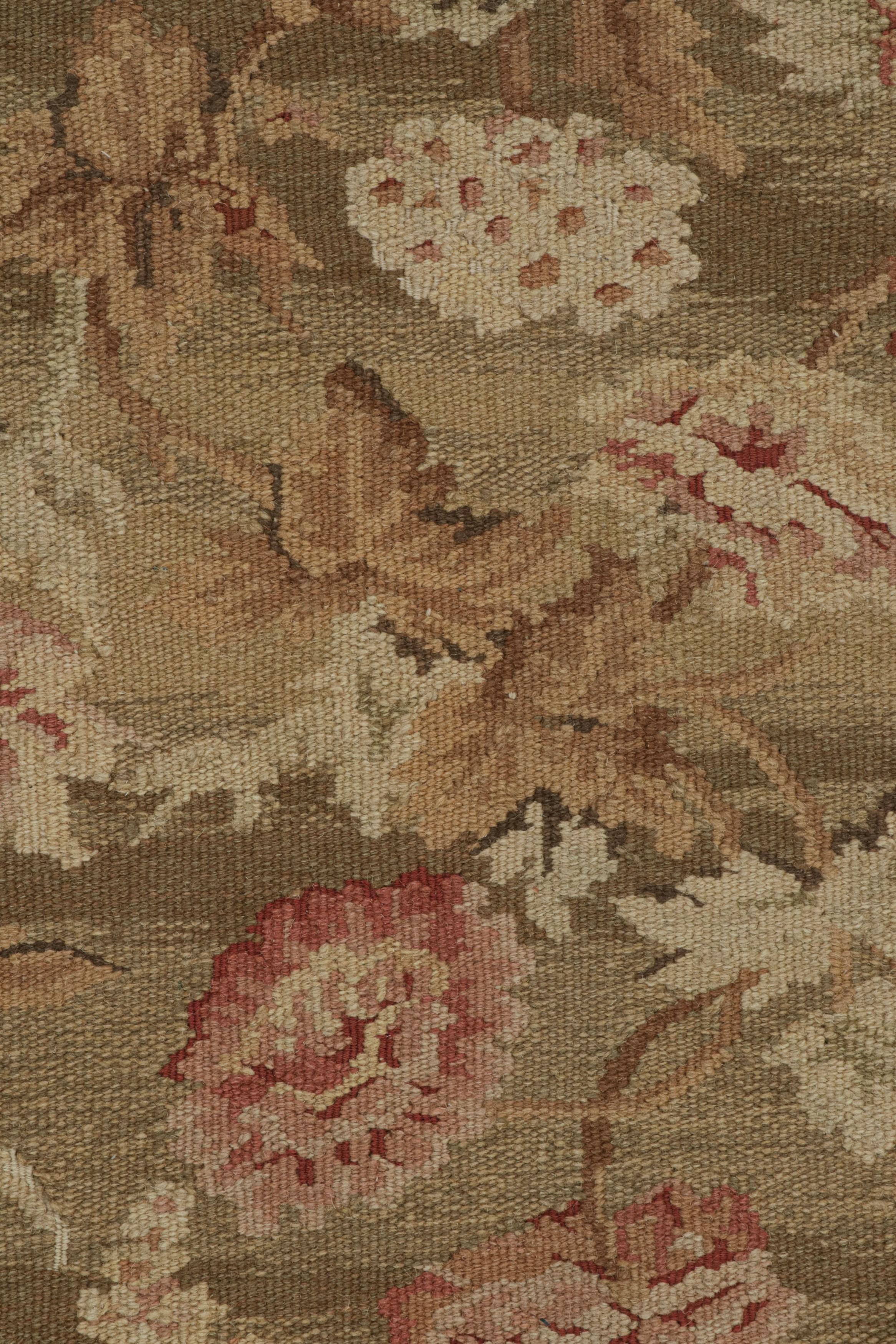 Rug & Kilim’s Aubusson Style Flatweave Rug with Floral Botanical Design In New Condition For Sale In Long Island City, NY