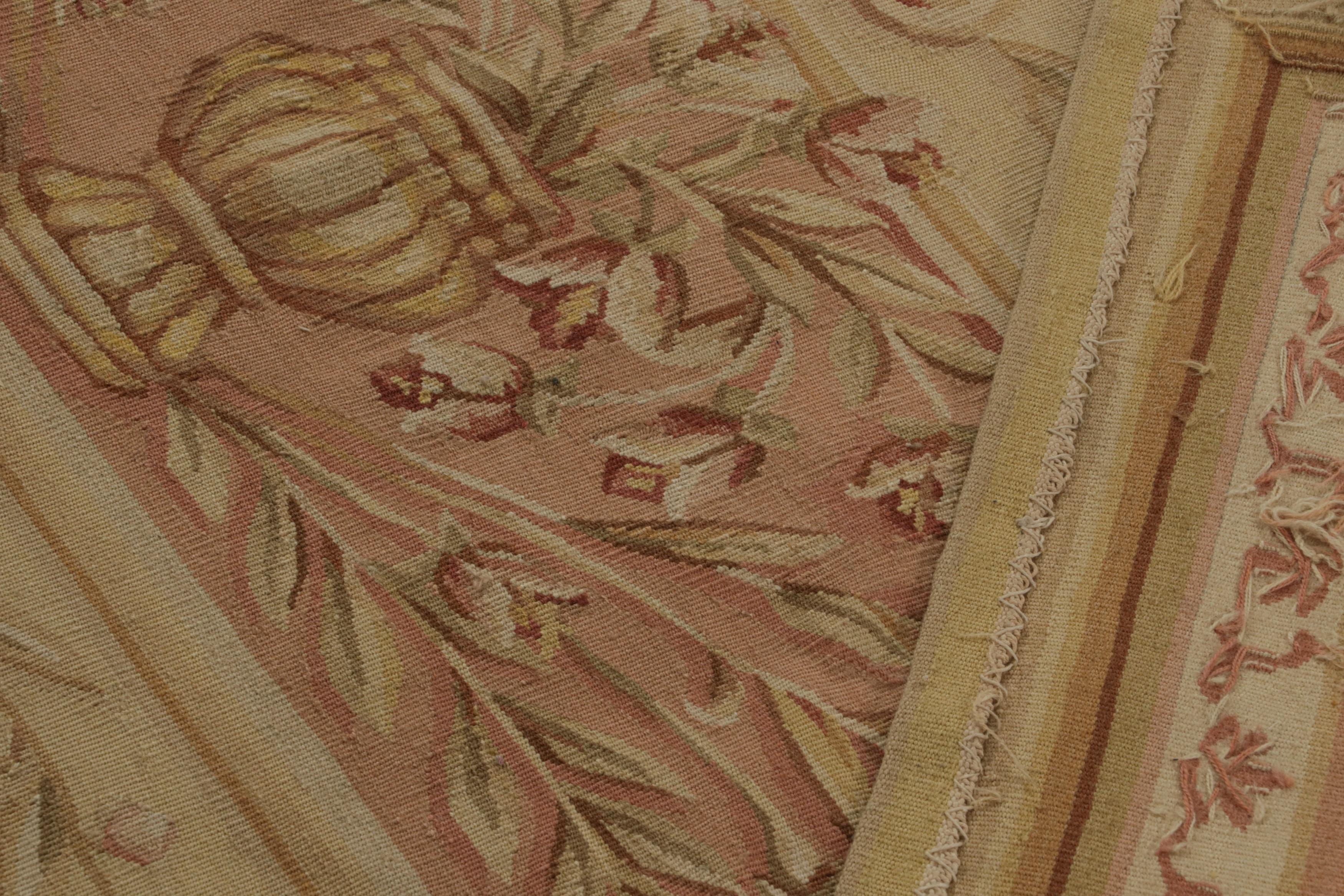 XXIe siècle et contemporain Rug & Kilim's Aubusson Style Flatweave Rug with Pictorials and Floral Pattern (tapis tissé plat de style Aubusson avec motifs floraux) en vente