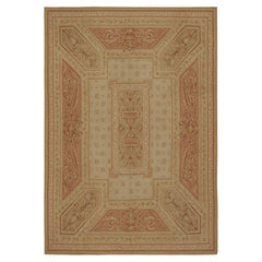 Rug & Kilim's Flachgewebeteppich im Aubusson-Stil mit Bildern und floralem Muster