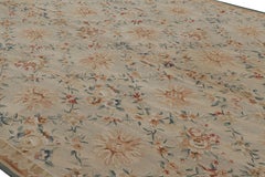Alfombra estilo Aubusson de Rug & Kilim en beige-crema con motivos florales