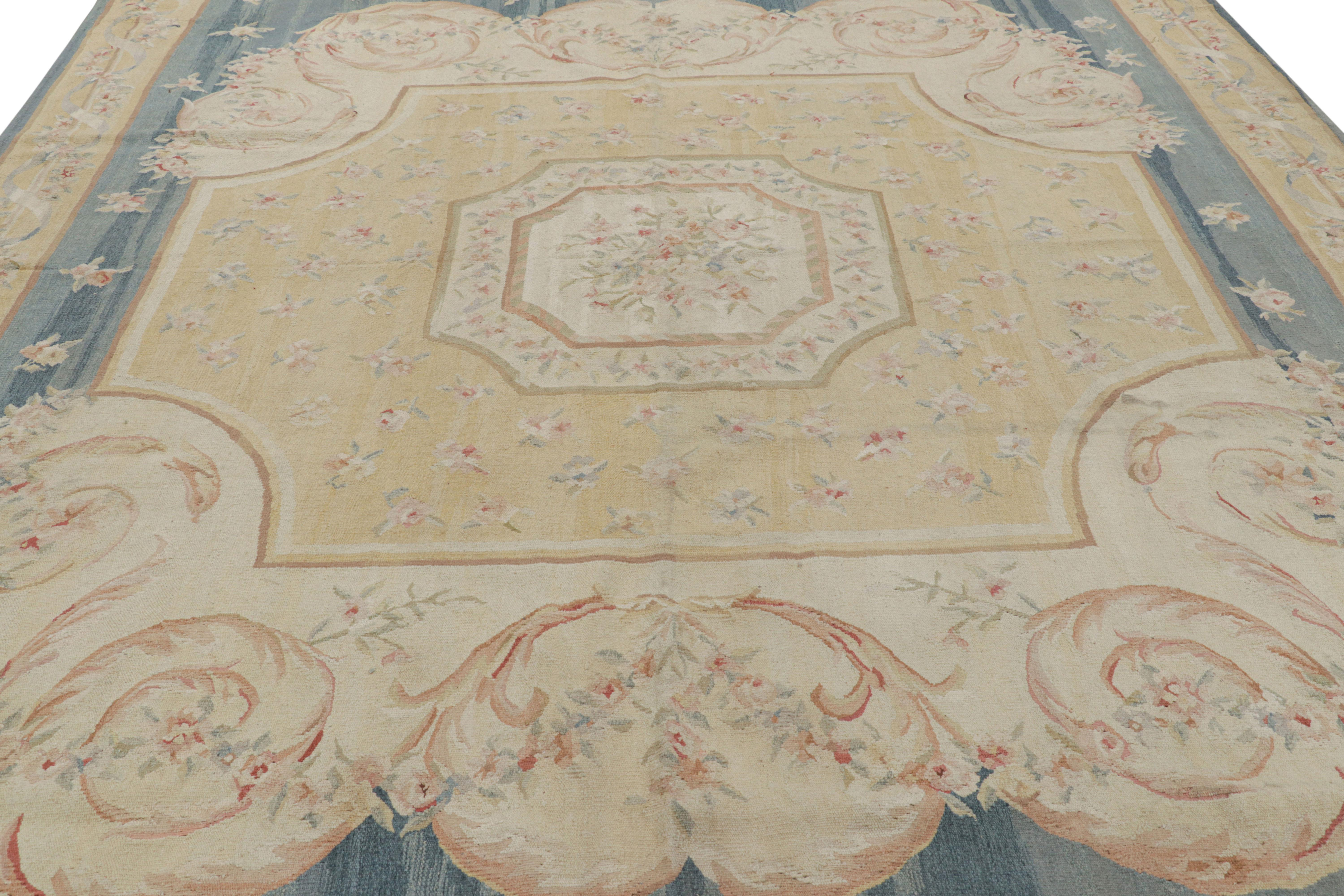 Handwoven in a wool flatweave, this 10x14 contemporary rug is a new unveiling from the European rug collection by Rug & Kilim—one of its earliest works, inspired by antique Aubusson rugs and tapestries. 

On the Design: 

Admirers of the craft will