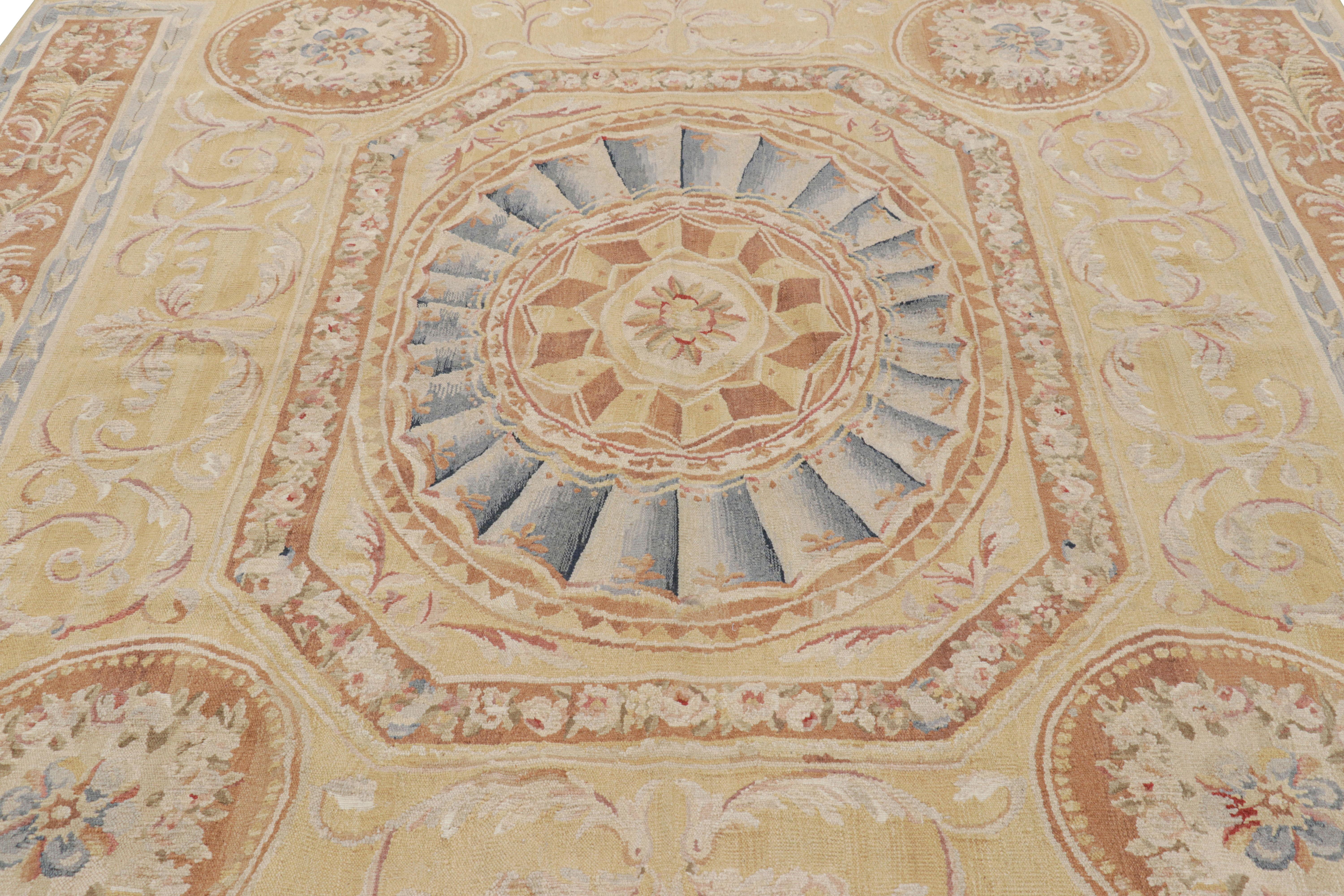Handwoven in a wool flatweave, this 8x10 contemporary rug is a new unveiling from the European rug collection by Rug & Kilim—one of its earliest works, inspired by antique Aubusson rugs and tapestries. 

On the Design: 

Admirers of the craft will