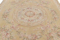 Tapis de style Aubusson de Rug & Kilim en or Light et crème avec médaillon floral