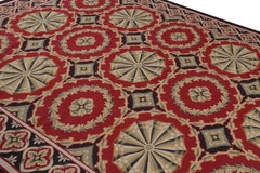 Rug & Kilim’s Aubusson Style Rug with Red and Gray Floral Medallions