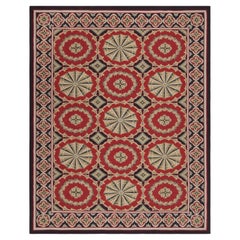 Rug & Kilim's Aubusson-Teppich mit roten und grauen Blumenmedaillons