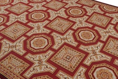 Rug & Kilim’s Aubusson Style Rug with Red with Gold Floral Medallions