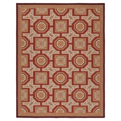 Rug & Kilim’s Aubusson Style Rug with Red with Gold Floral Medallions