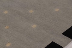 Rug & Kilim's Austrian Art Deco-Inspired Rug, Gray with Subtle Geometric Pattern