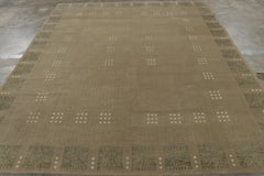 Rug & Kilim's Austrian Art Deco Style Rug in Beige Brown Geometric Pattern