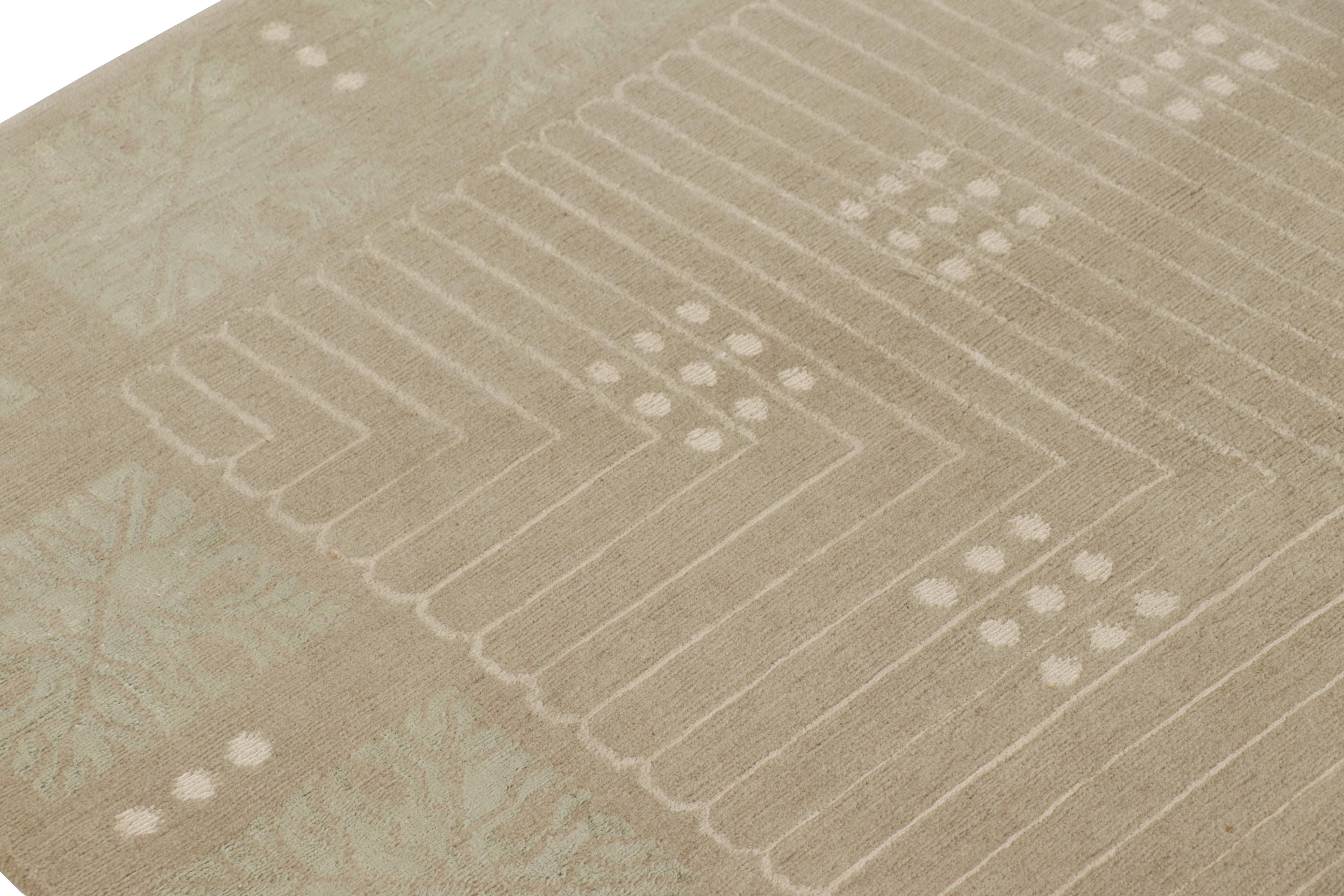 Népalais Tapis et tapis de style Art déco autrichien de Kilim en motif géométrique brun beige en vente