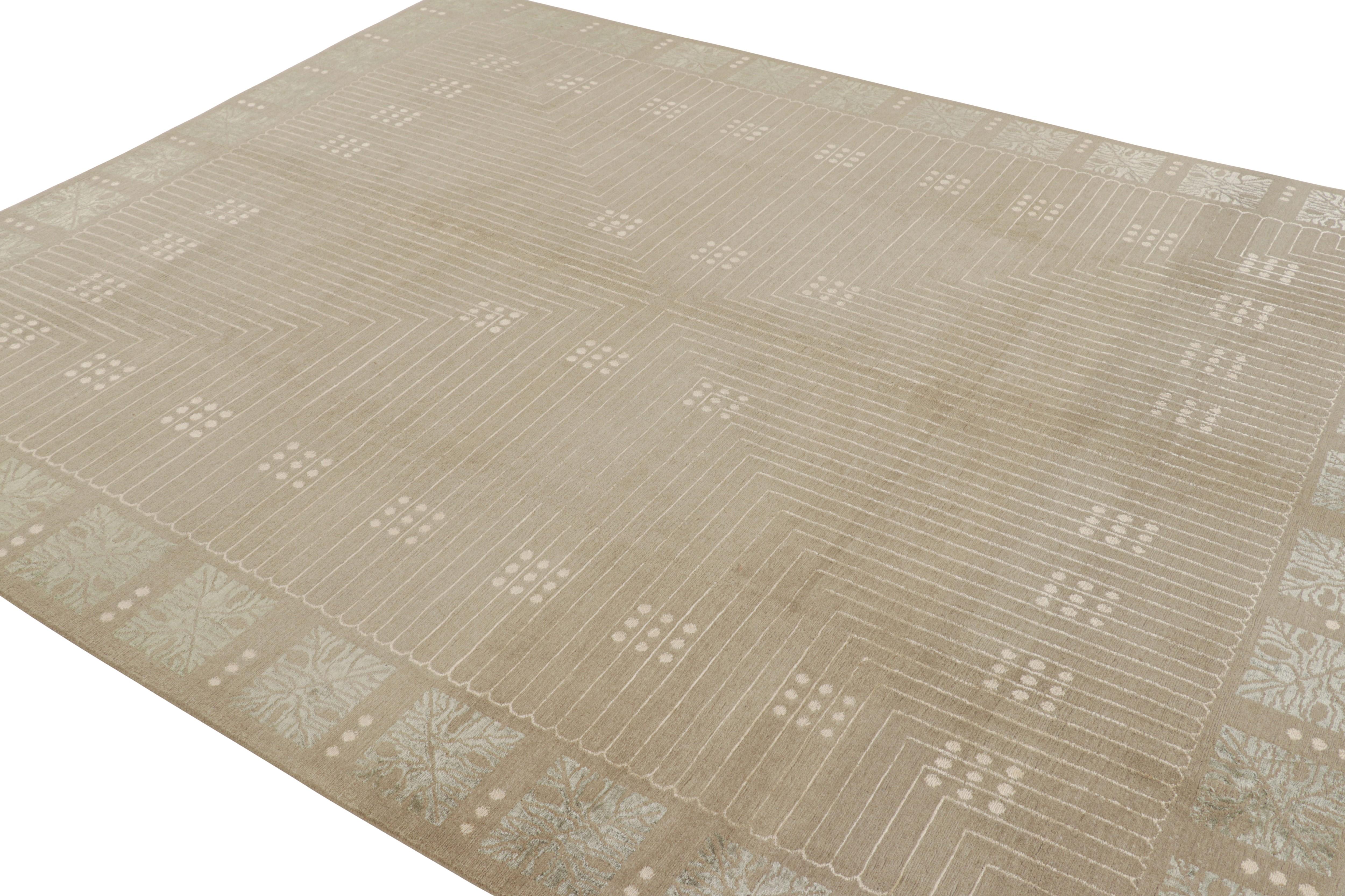 Tapis et tapis de style Art déco autrichien de Kilim en motif géométrique brun beige Neuf - En vente à Long Island City, NY