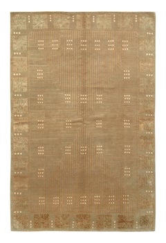 Teppich & Kilims, österreichischer Art-déco-Teppich im Beige-Braun-Geometrischen Muster